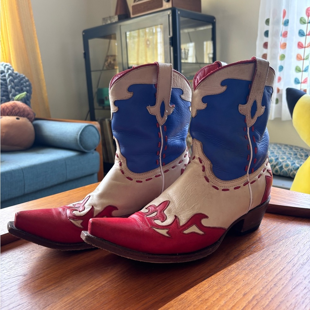 Red, White, and Blue “Lady Liberty” Cowboy Boots (11W)